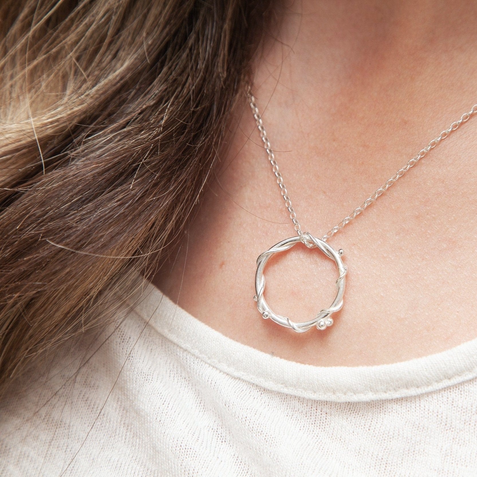 Martina Hamilton Pendants/Necklaces Nebula | Sterling Silver Circle Pendant Large