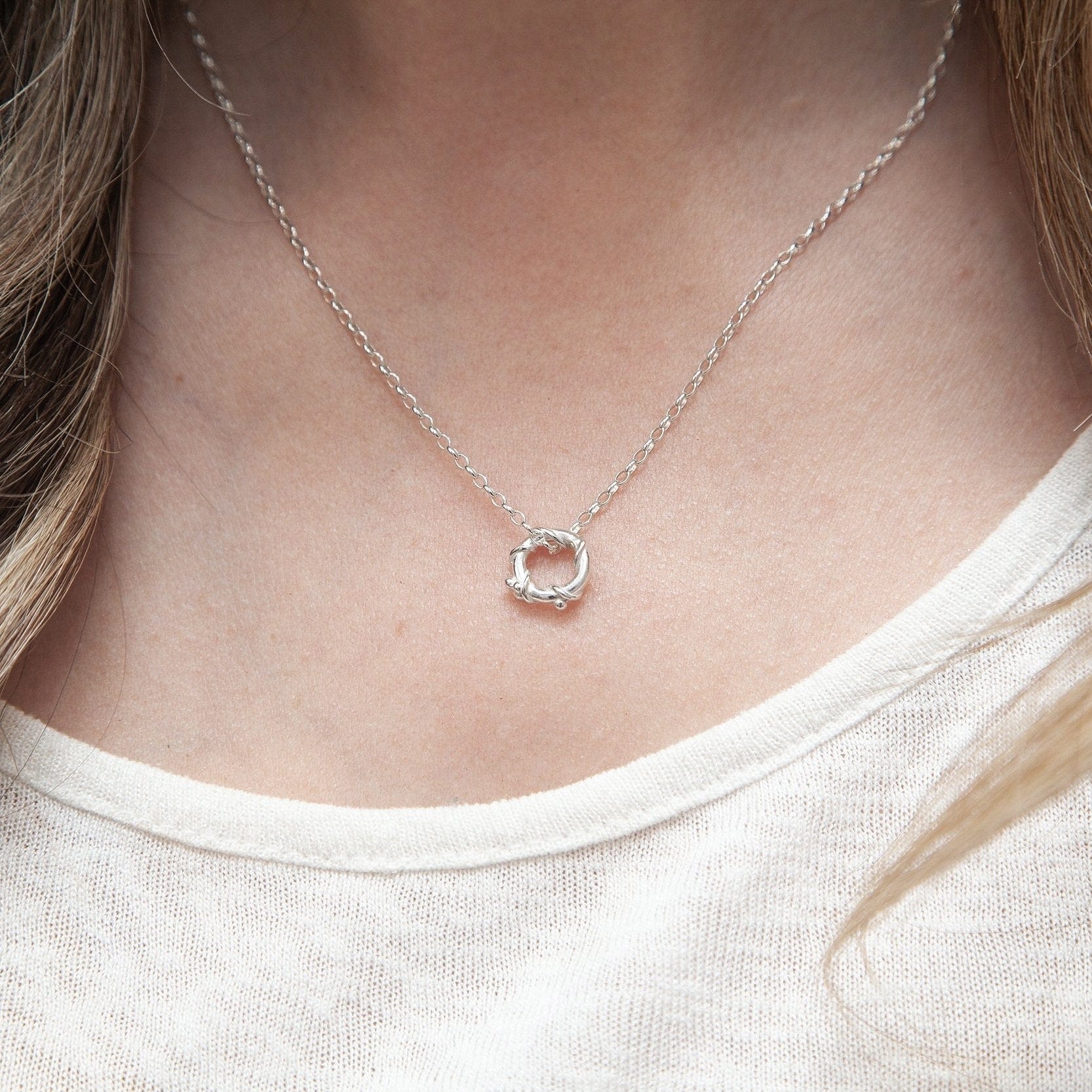 Martina Hamilton Pendants/Necklaces Nebula | Sterling Silver Circle Pendant Petite