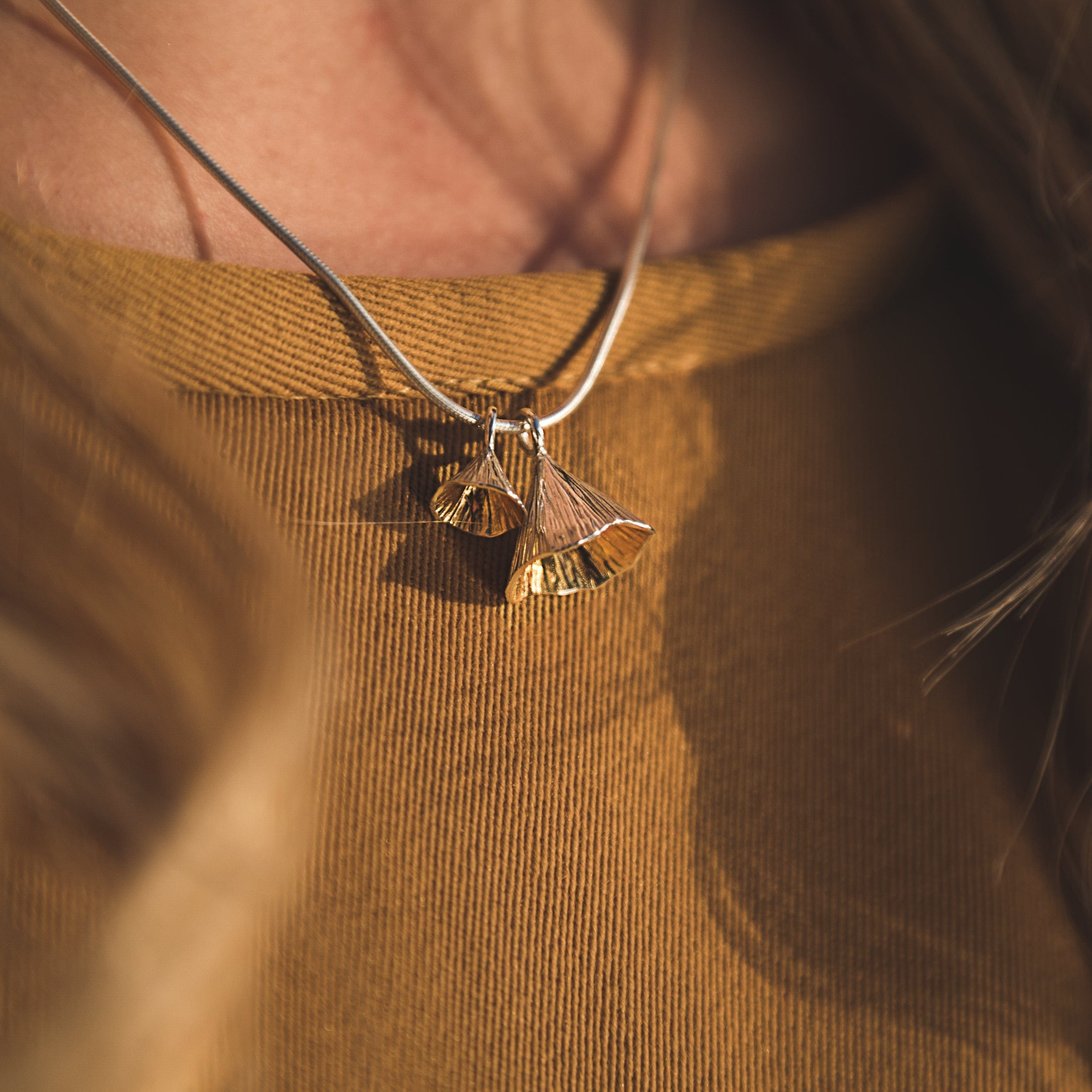 Martina Hamilton Pendants/Necklaces Shell Cone | Sterling Silver and 22ct Gold Plated Double Pendant Medium