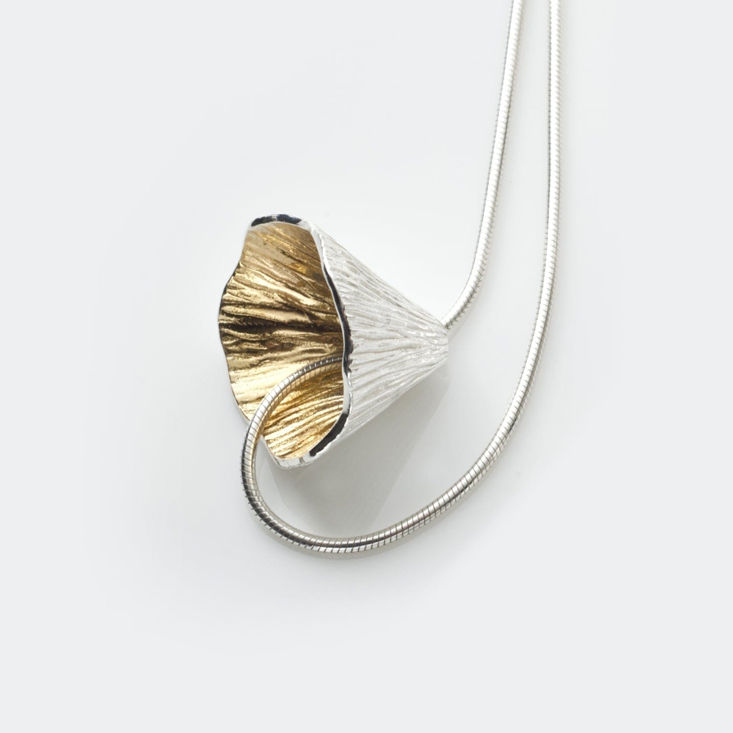 Martina Hamilton Pendants/Necklaces Shell Cone | Sterling Silver and 22ct Gold Plated Pendant Large