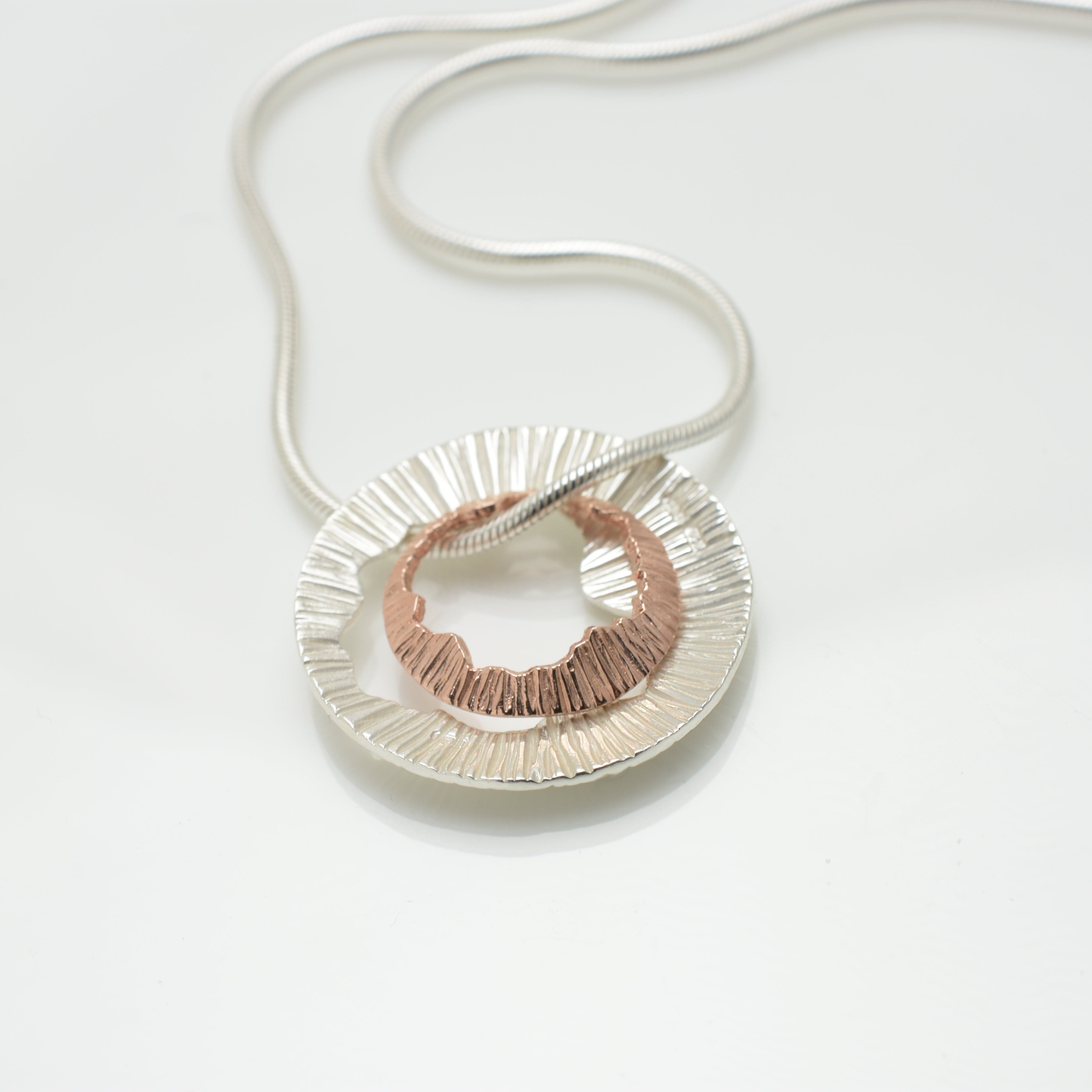 Martina Hamilton Shell | Sterling Silver and 10ct Solid Rose Gold Pendant Medium