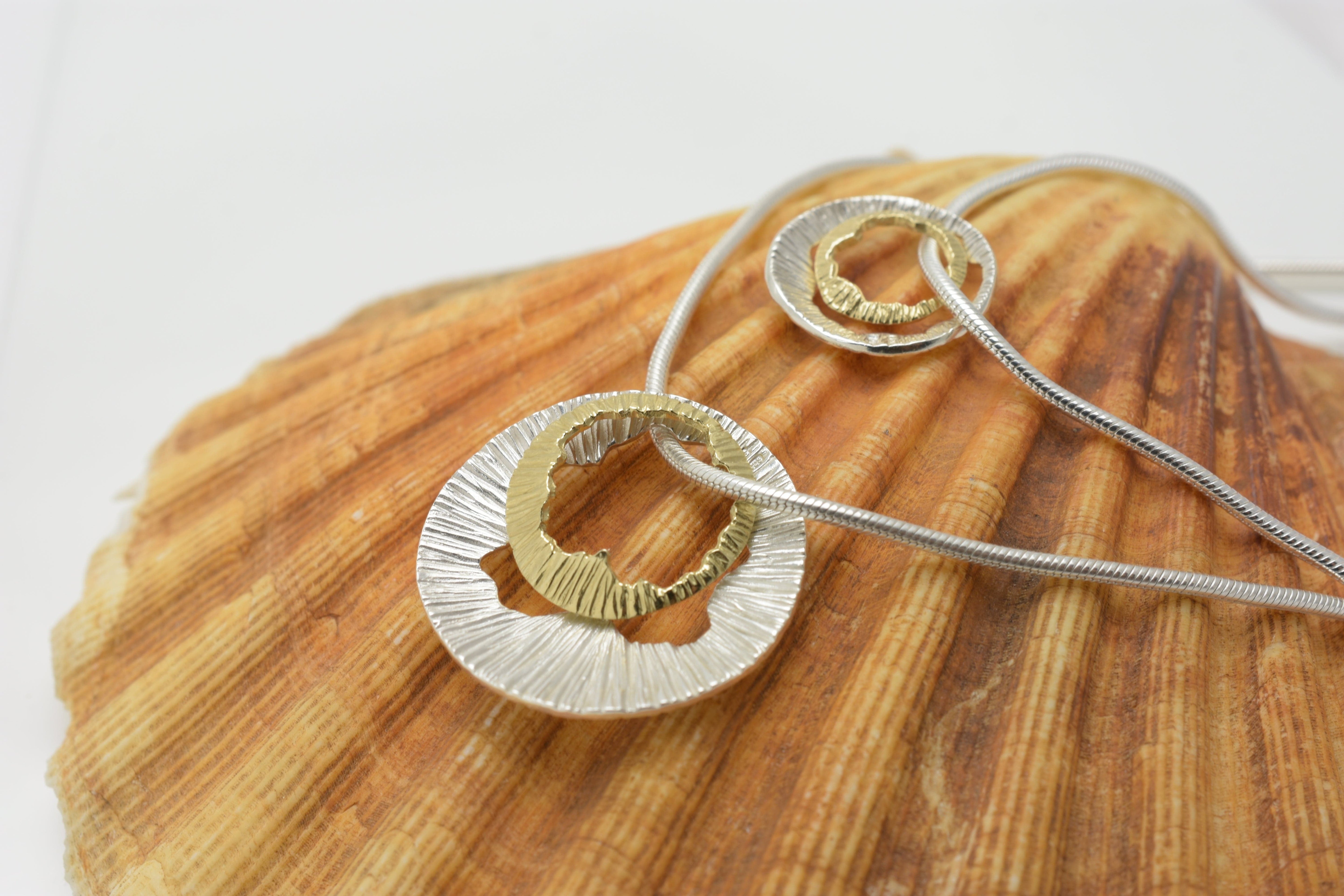 Martina Hamilton Pendants/Necklaces Shell | Sterling Silver and 9ct Solid Gold Pendant Small