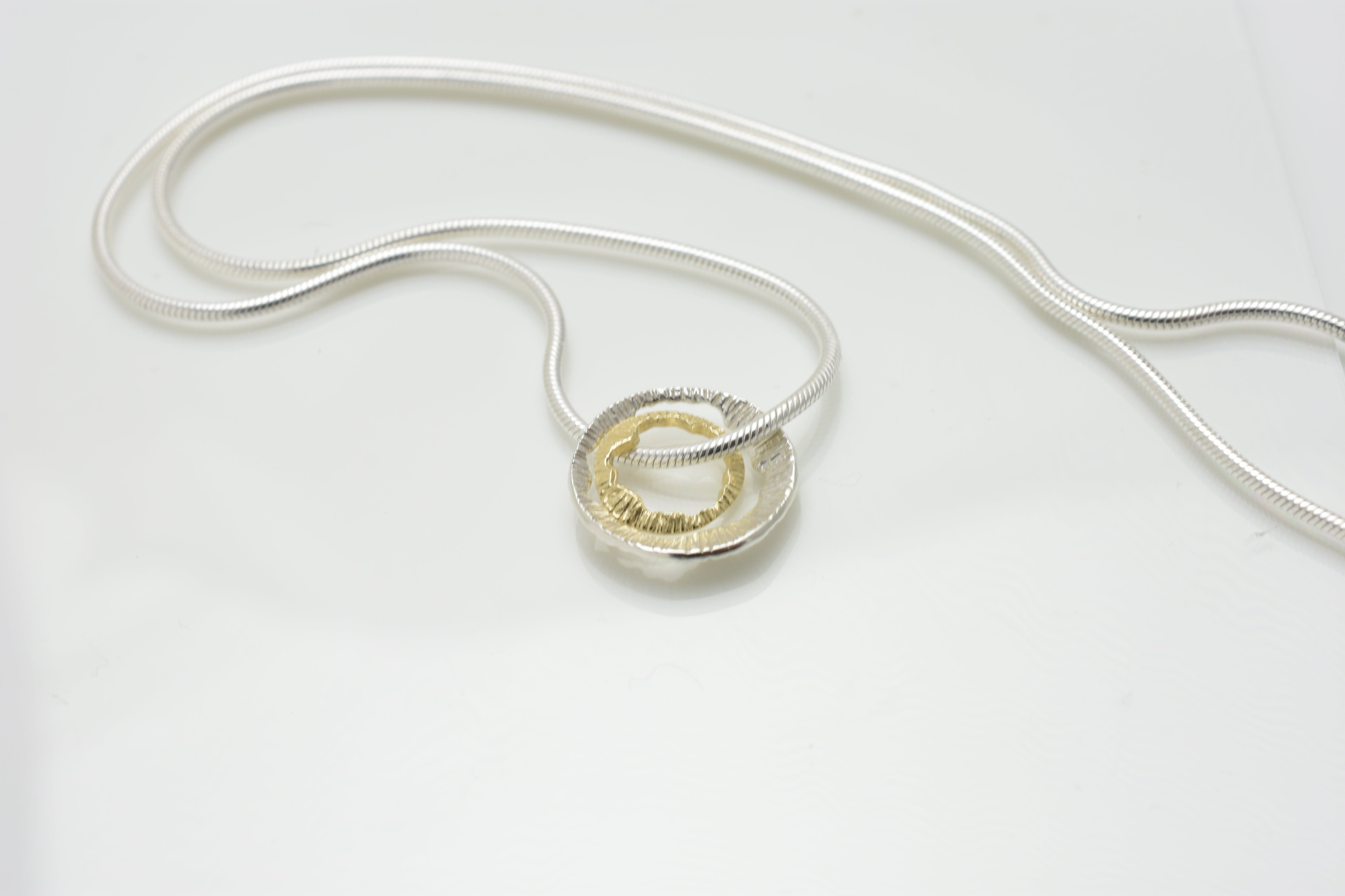 Martina Hamilton Pendants/Necklaces Shell | Sterling Silver and 9ct Solid Gold Pendant Small