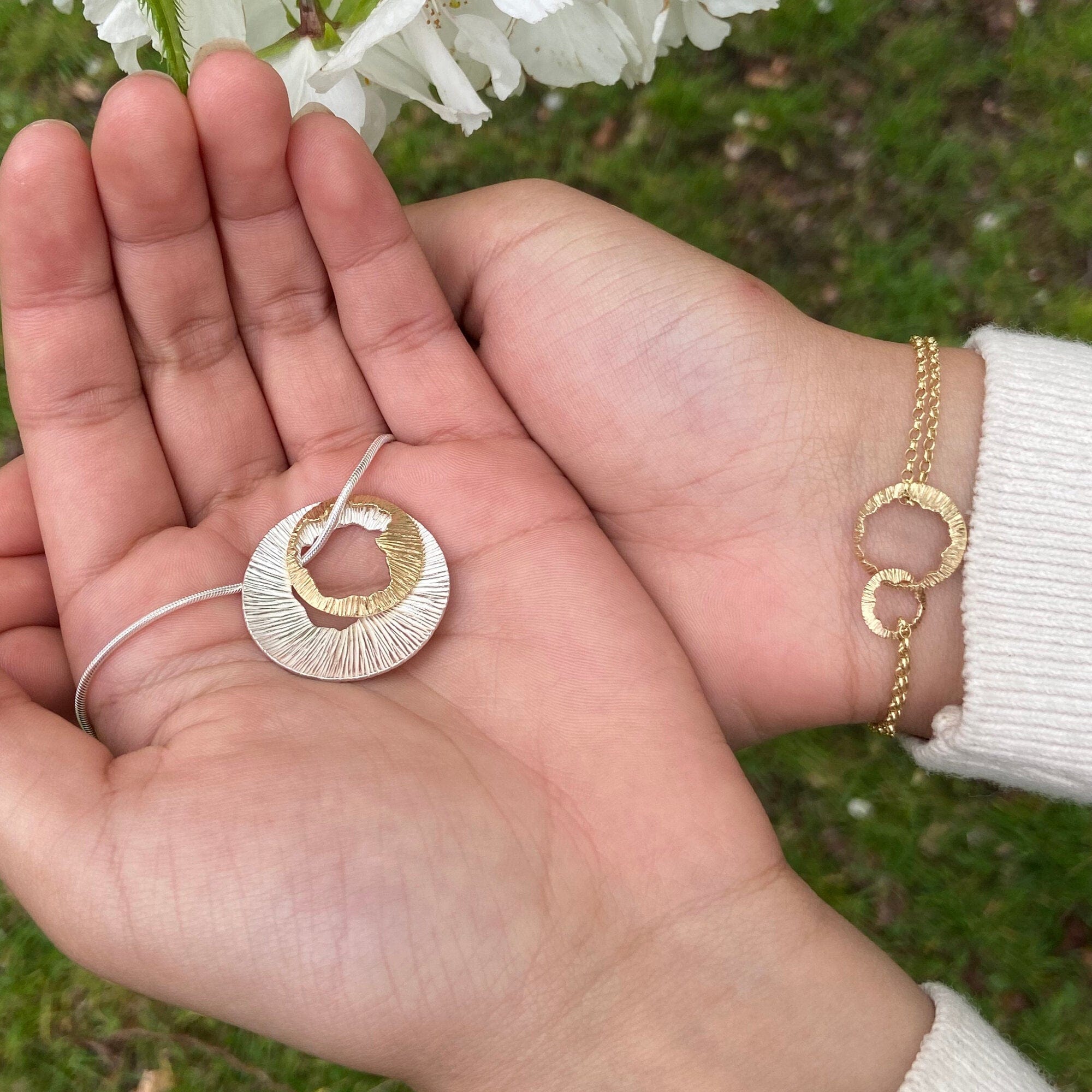 Martina Hamilton Pendants/Necklaces Shell | Sterling Silver and 9ct Solid Yellow Gold Pendant Large