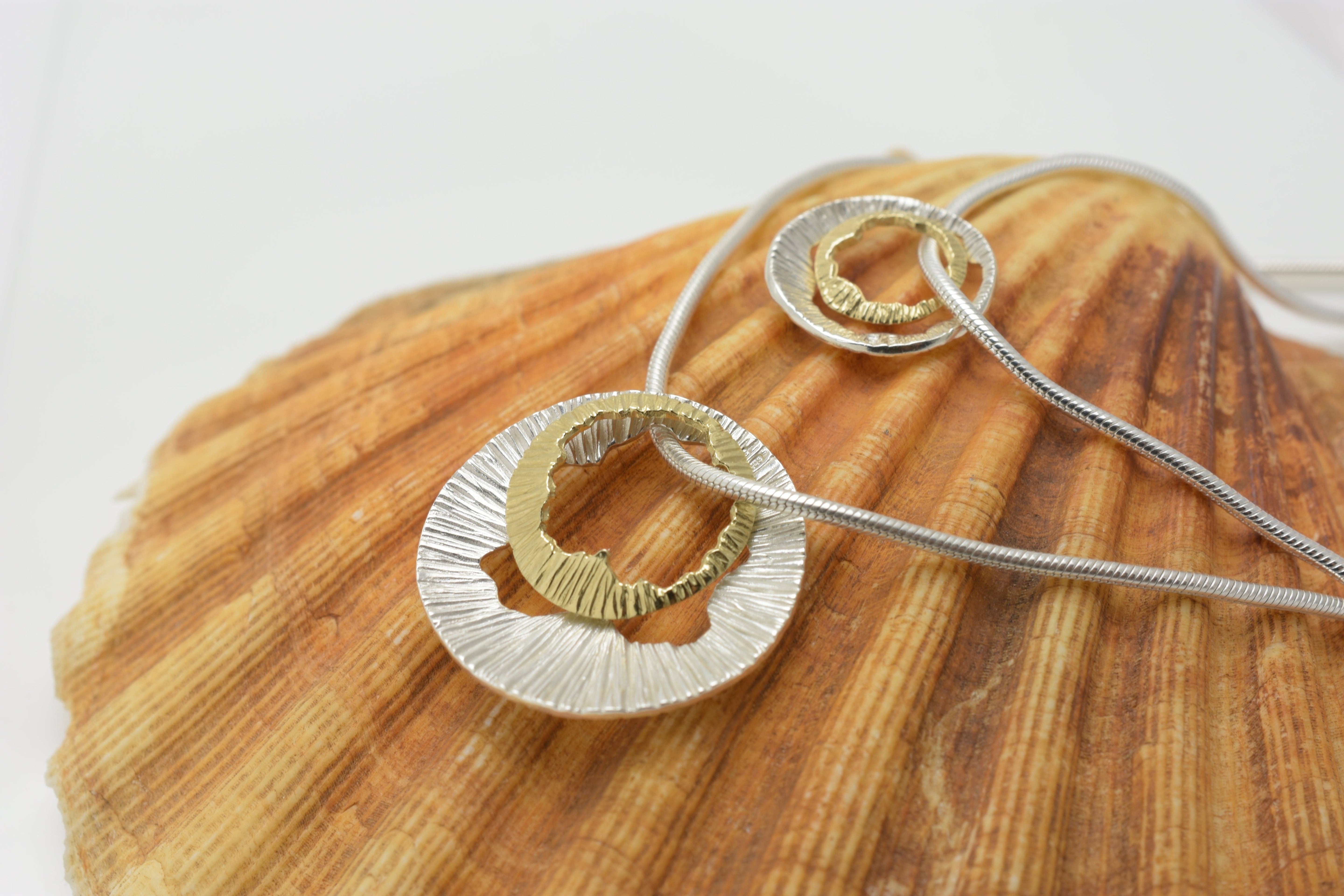 Martina Hamilton Pendants/Necklaces Shell | Sterling Silver and 9ct Solid Yellow Gold Pendant Medium