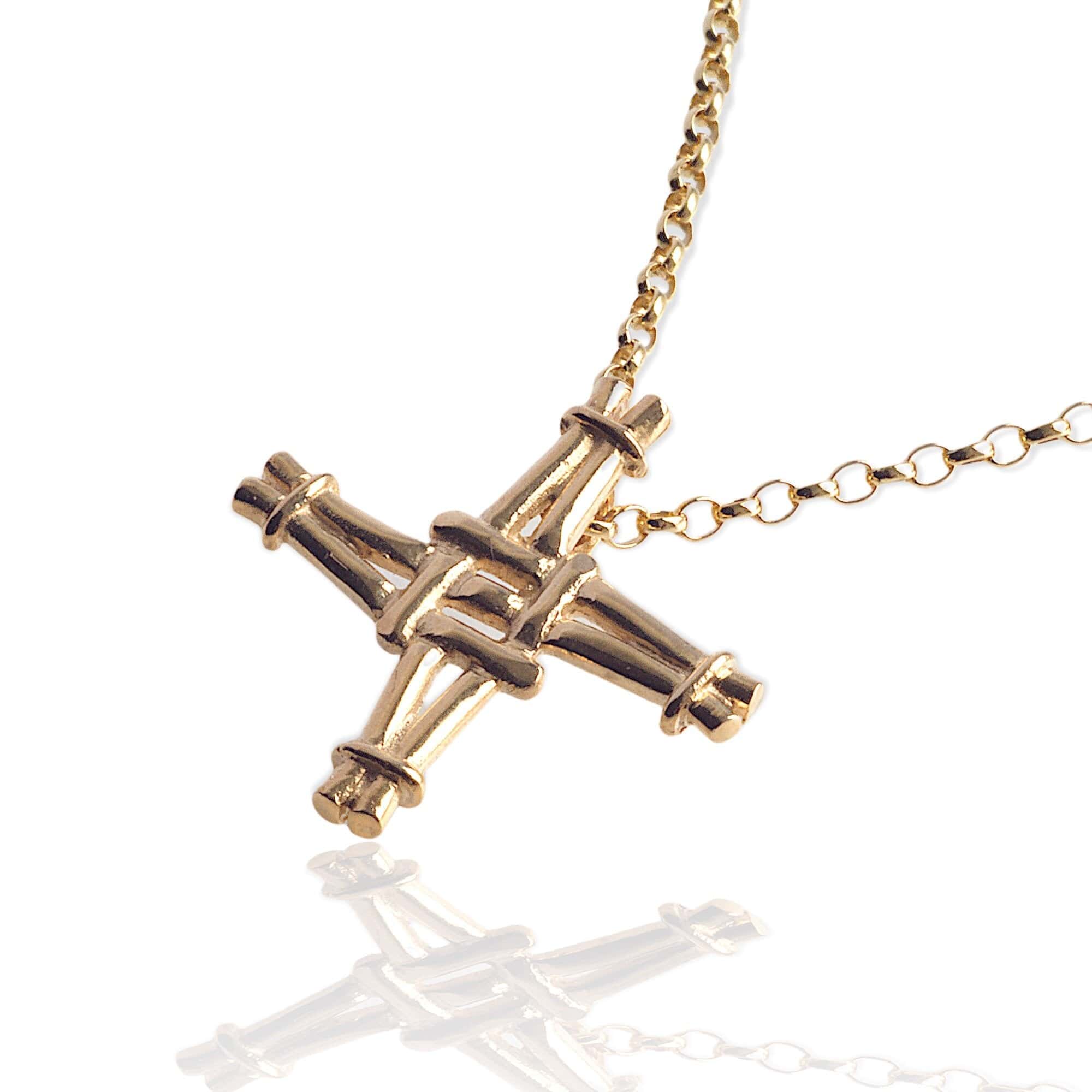 Martina Hamilton Pendants/Necklaces St. Brigid Cross | 9ct Solid Gold Flat Reed Pendant Small
