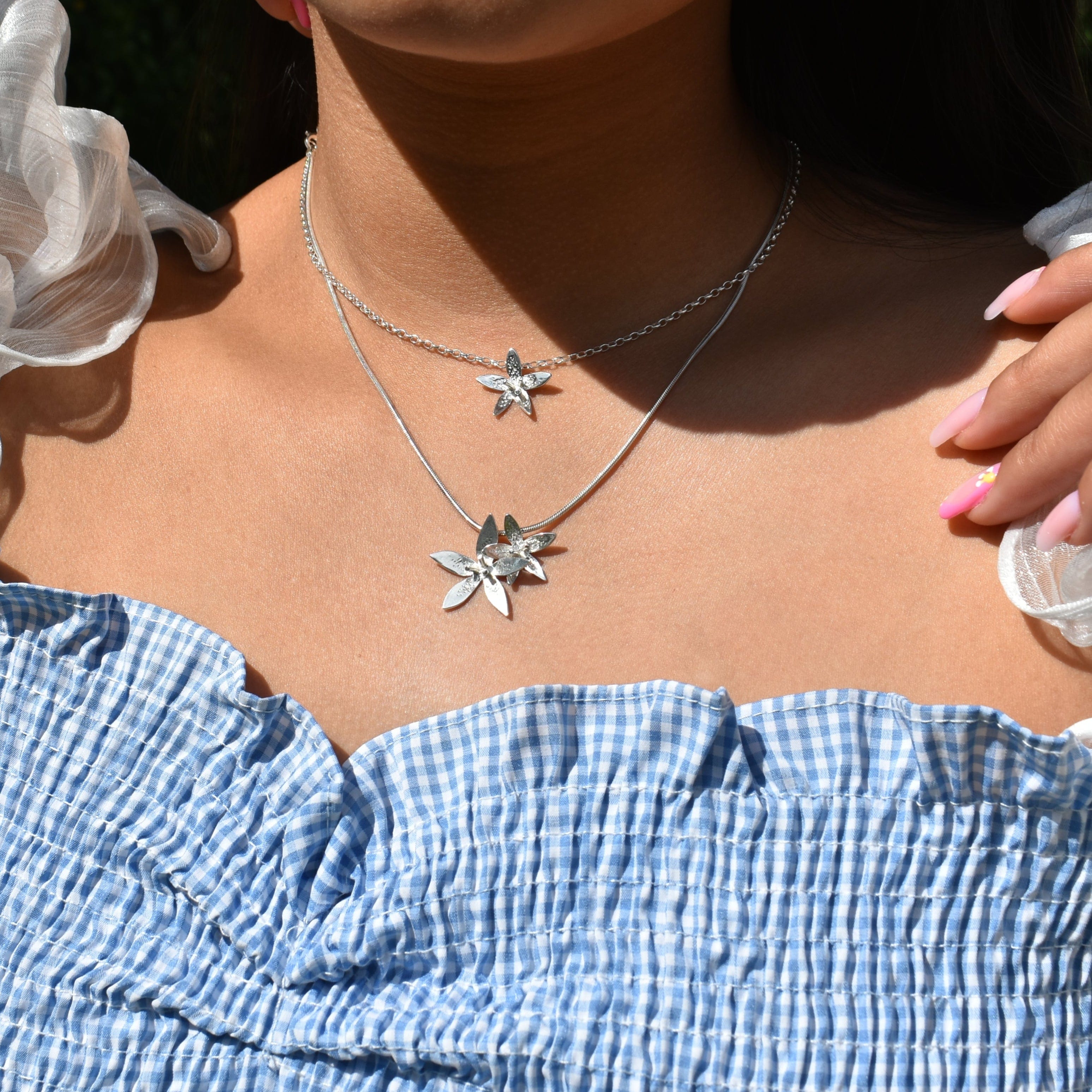 Martina Hamilton Pendants/Necklaces Star Flower | Sterling Silver Double Floral Pendant