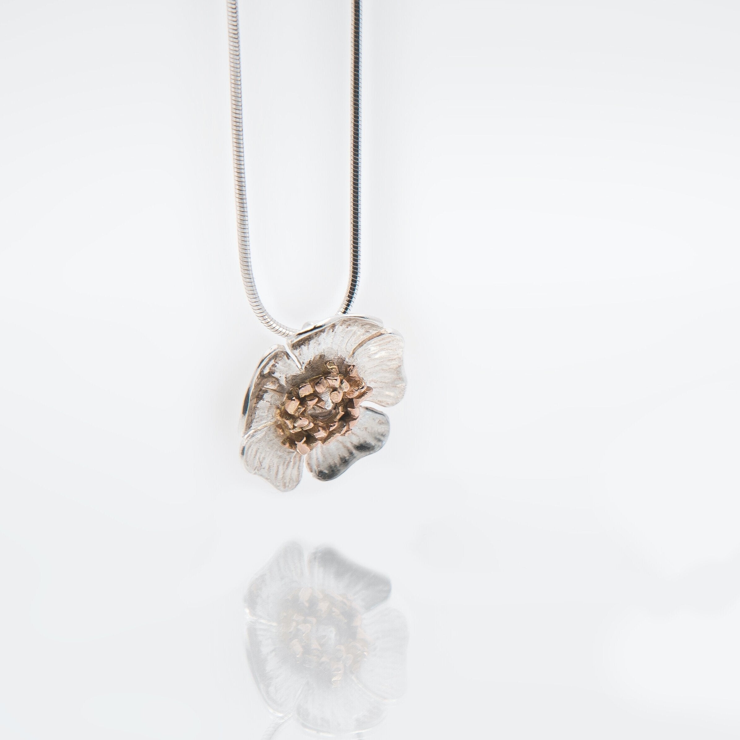 Martina Hamilton Pendants/Necklaces Wild Irish Rose | Sterling Silver and 10ct Solid Rose Gold Pendant Large