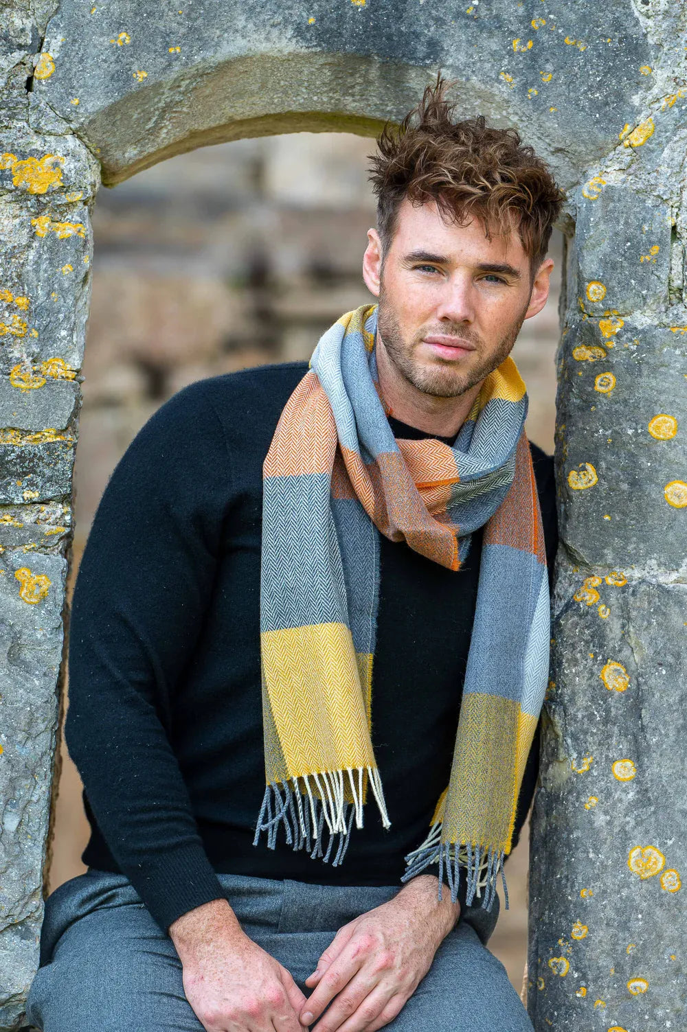 McNutt Scarves Scarves Merino Lambswool Scarf | Orange Smoke