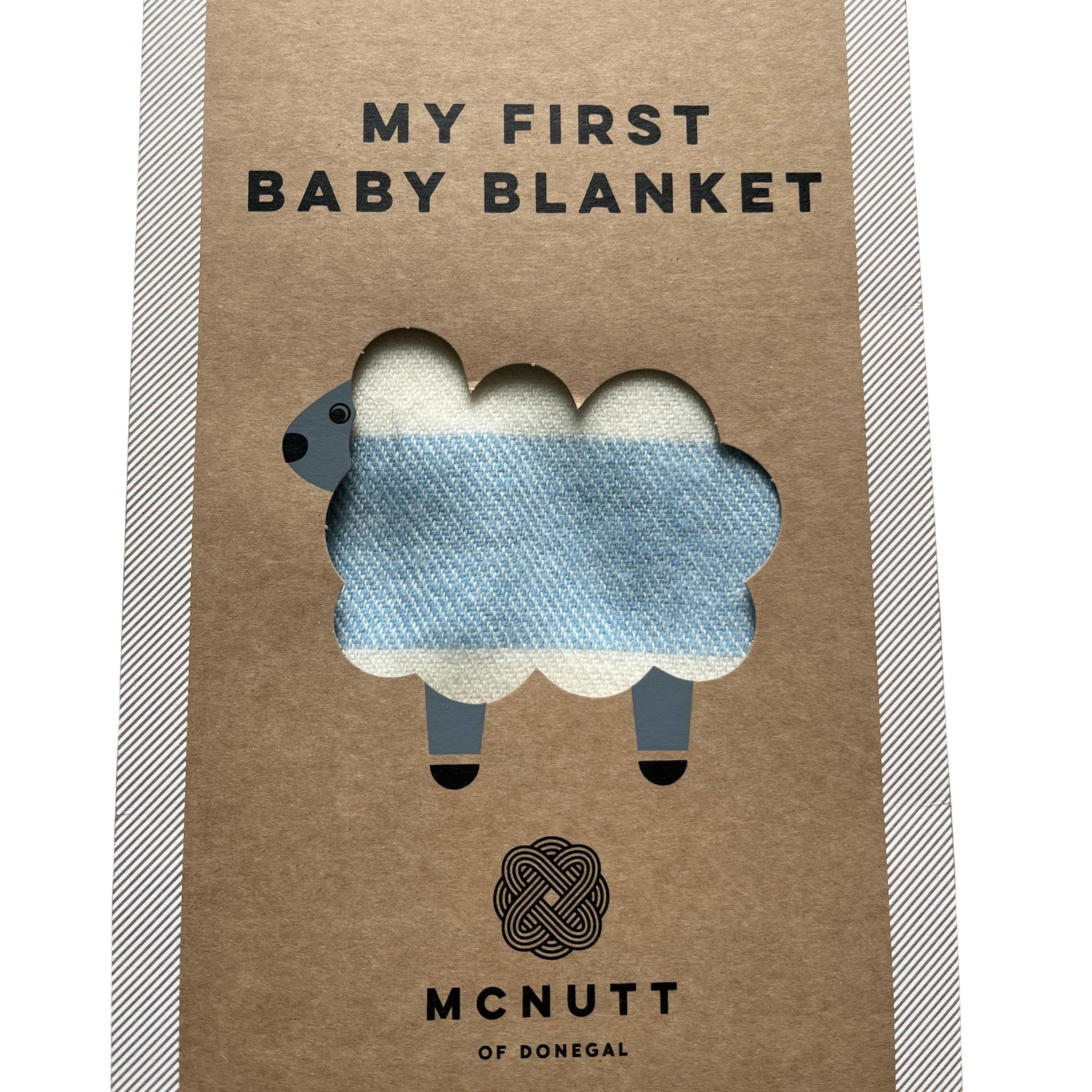 McNutt Throw Whispering Blue | 100% Lambswool Baby Blanket