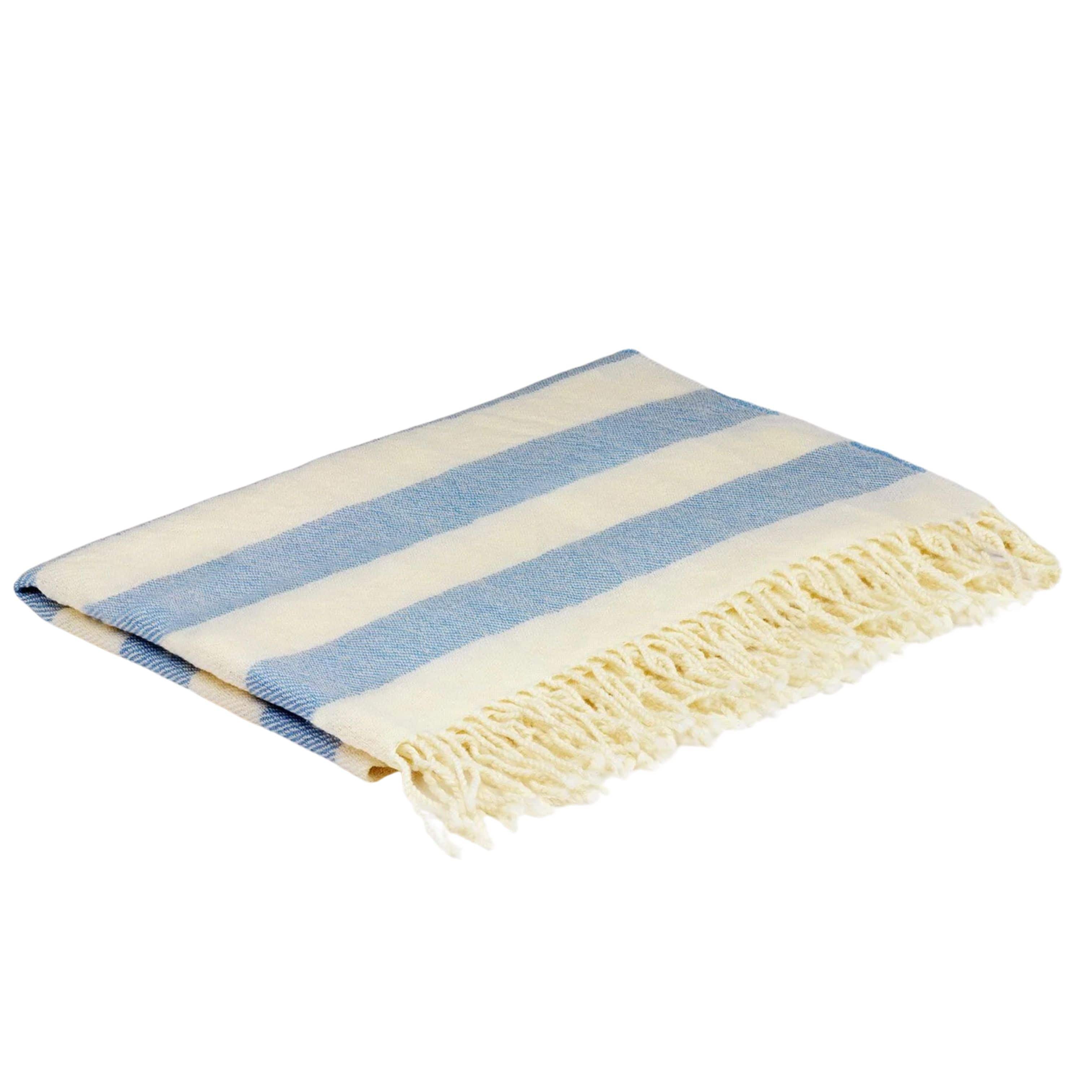 McNutt Throw Whispering Blue | 100% Lambswool Baby Blanket