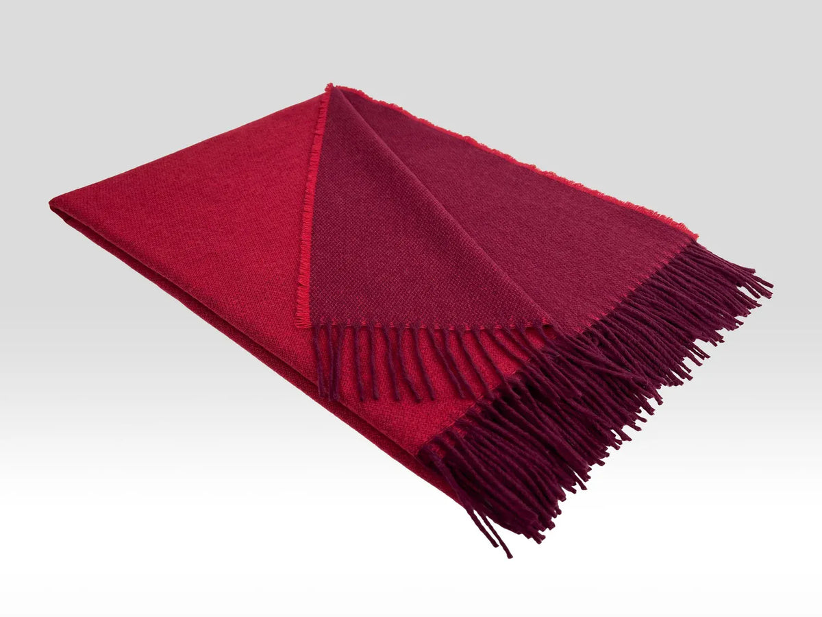 McNutt Throws & Blankets Merino Reversible Throw | Merlot