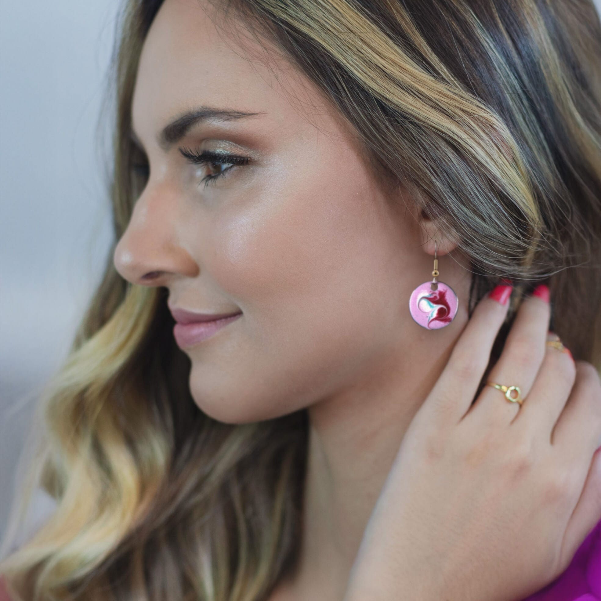 Meab Enamels Megouna Pinky Purple | Drop Earrings