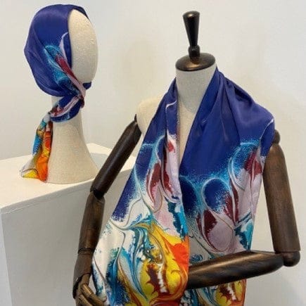 Meab Enamels Scarf Navy Blue | Silk Scarf