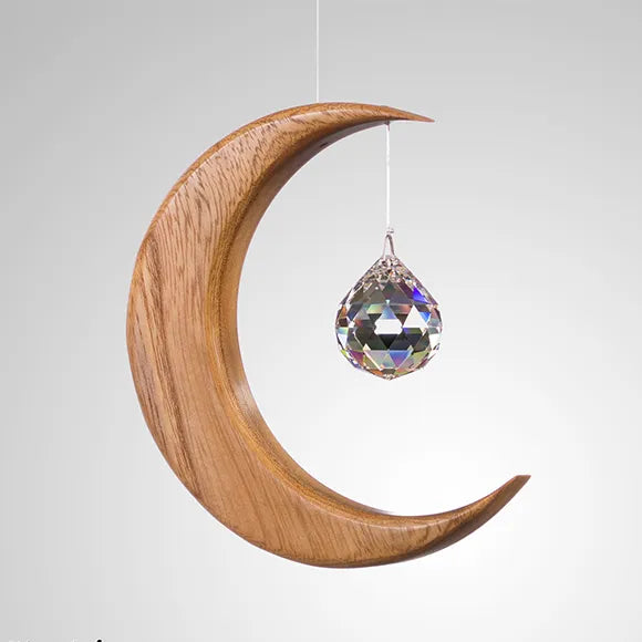 Wooden Suncatcher | Medium Crescent Moon