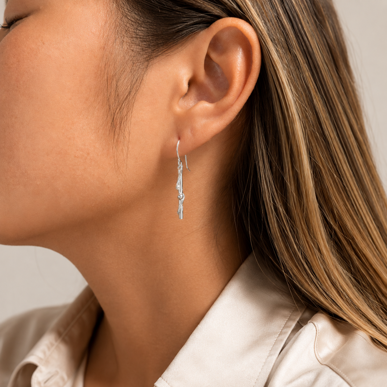 Nebula | Silver Drop Earrings Short