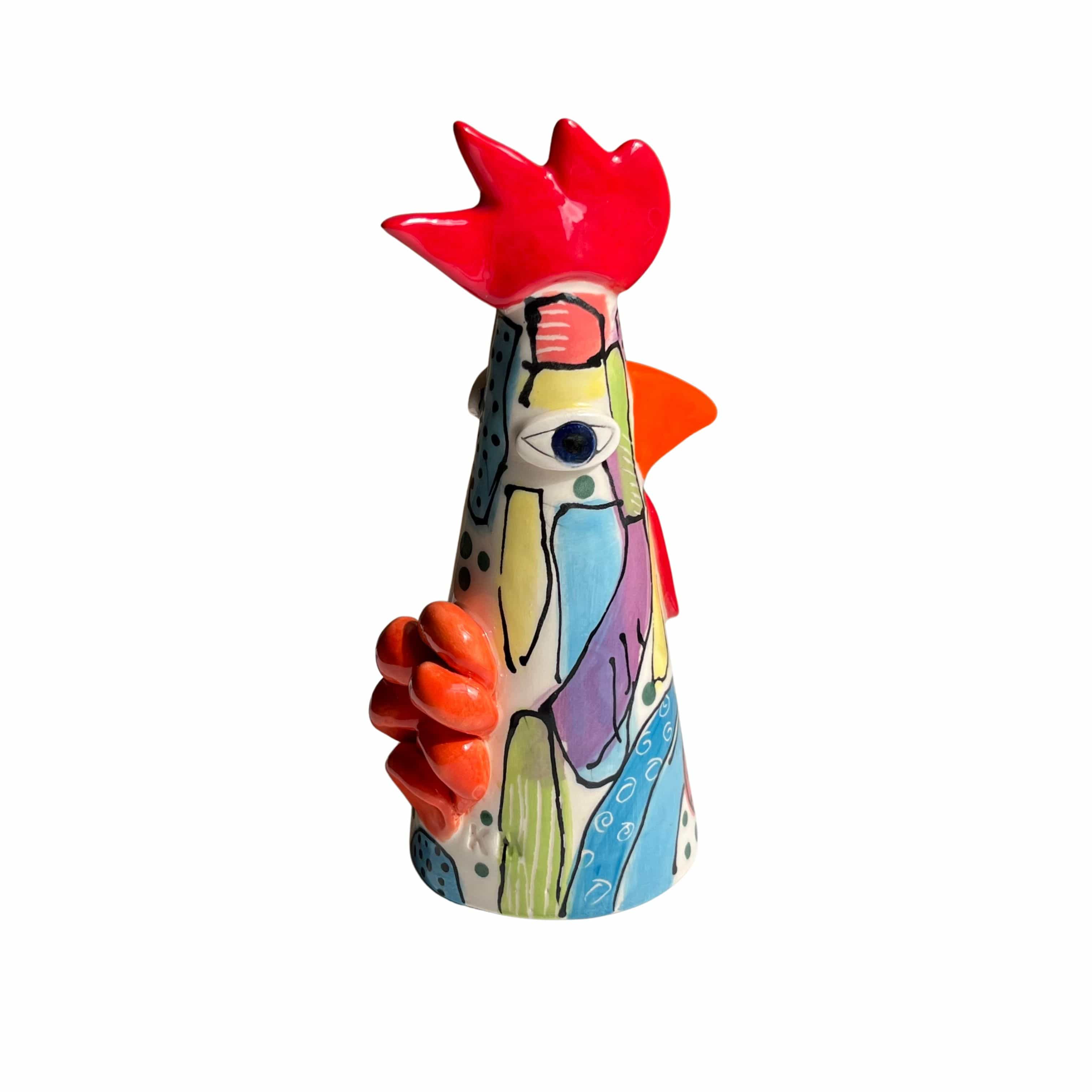 Pottery by Kathy Multicolour Chicken | Ceramic