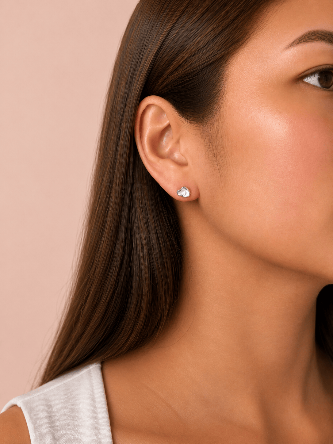 Martina Hamilton Earrings Island Link | Sterling Silver Stud Earrings Petite