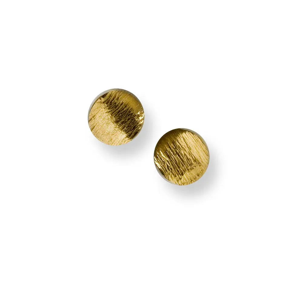 Seamus Gill Earrings Flowing Curves | Sterling Silver & 22ct Gold Plated Small Round Stud Earrings