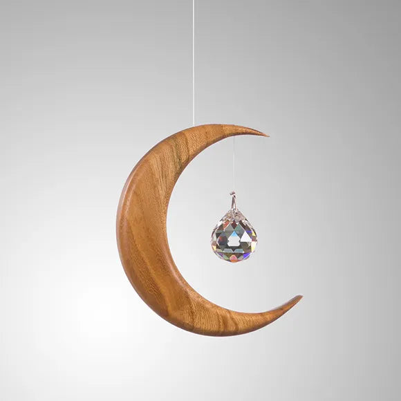 Wooden Suncatcher | Small Crescent Moon