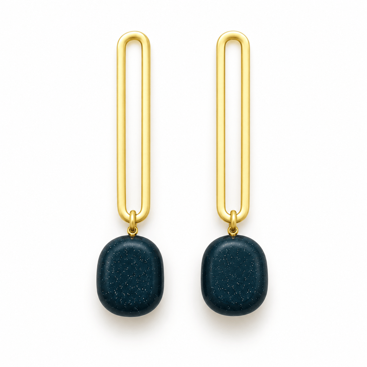 Studio Canty Earrings ISLA | Black Sparkle & Gold Plating