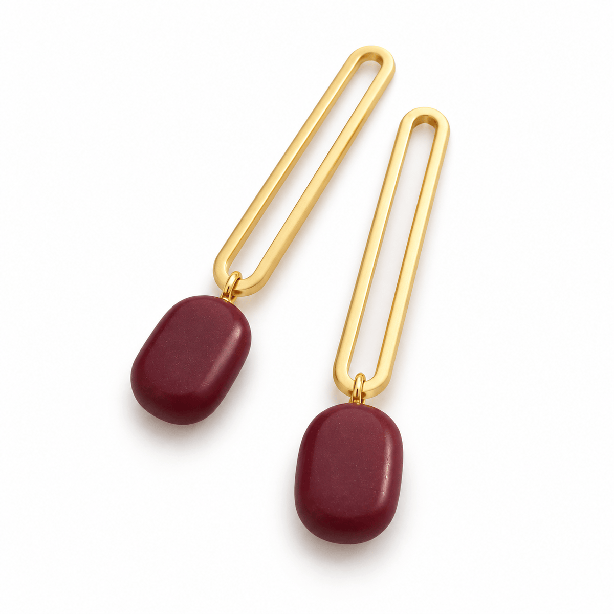 Studio Canty Earrings ISLA | Burgundy & Gold