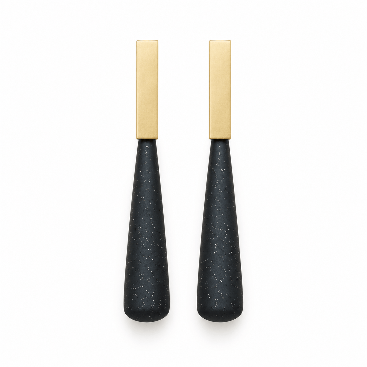 Studio Canty Earrings Long Drop Earring | Black Sparkle & Gold