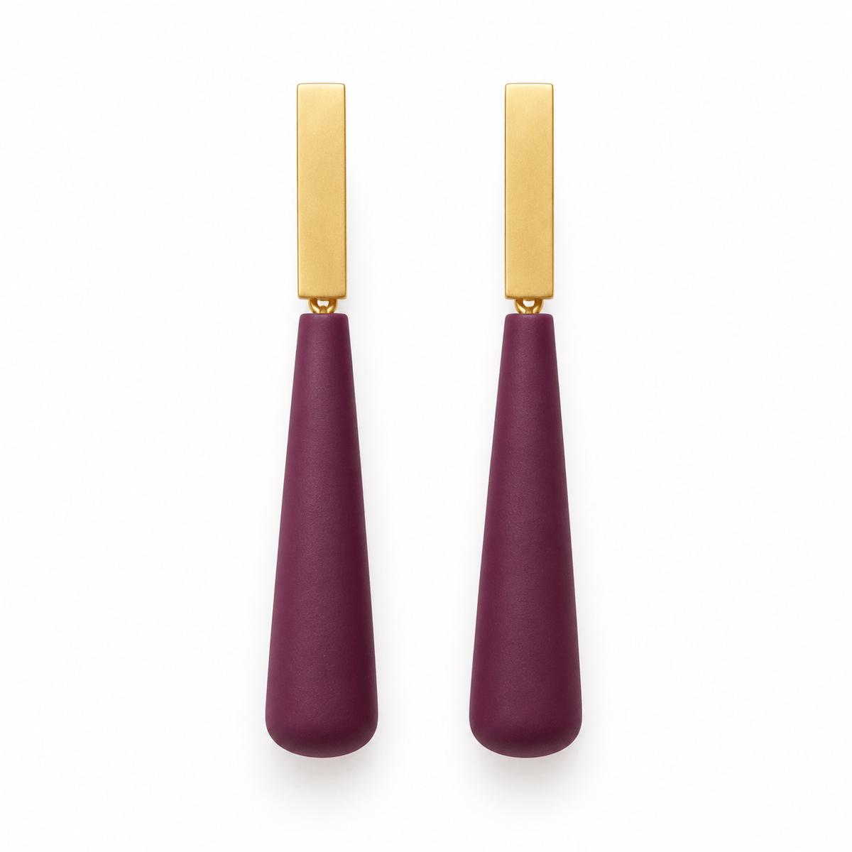 Studio Canty Earrings Long Drop Earring | Burgundy & Gold
