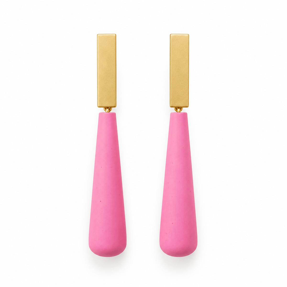 Studio Canty Earrings Long Drop Earring | Neon Pink & Gold