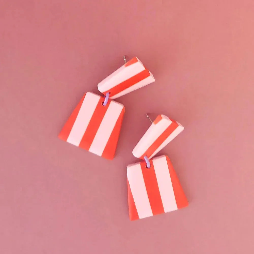 Studio Canty Helsinki Orange-Red & Rose | Dangle Earrings