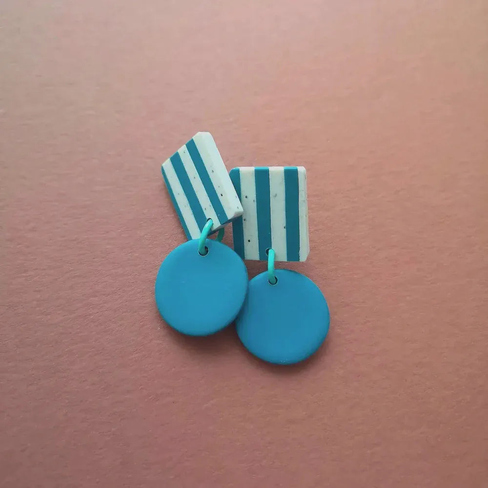 Studio Canty Lollipop Teal & Granite | Dangle Earrings