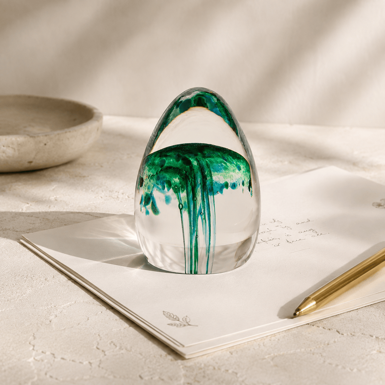 The Irish Handmade Glass Company Handmade Glass Ornament | Seagrass Jellyfish