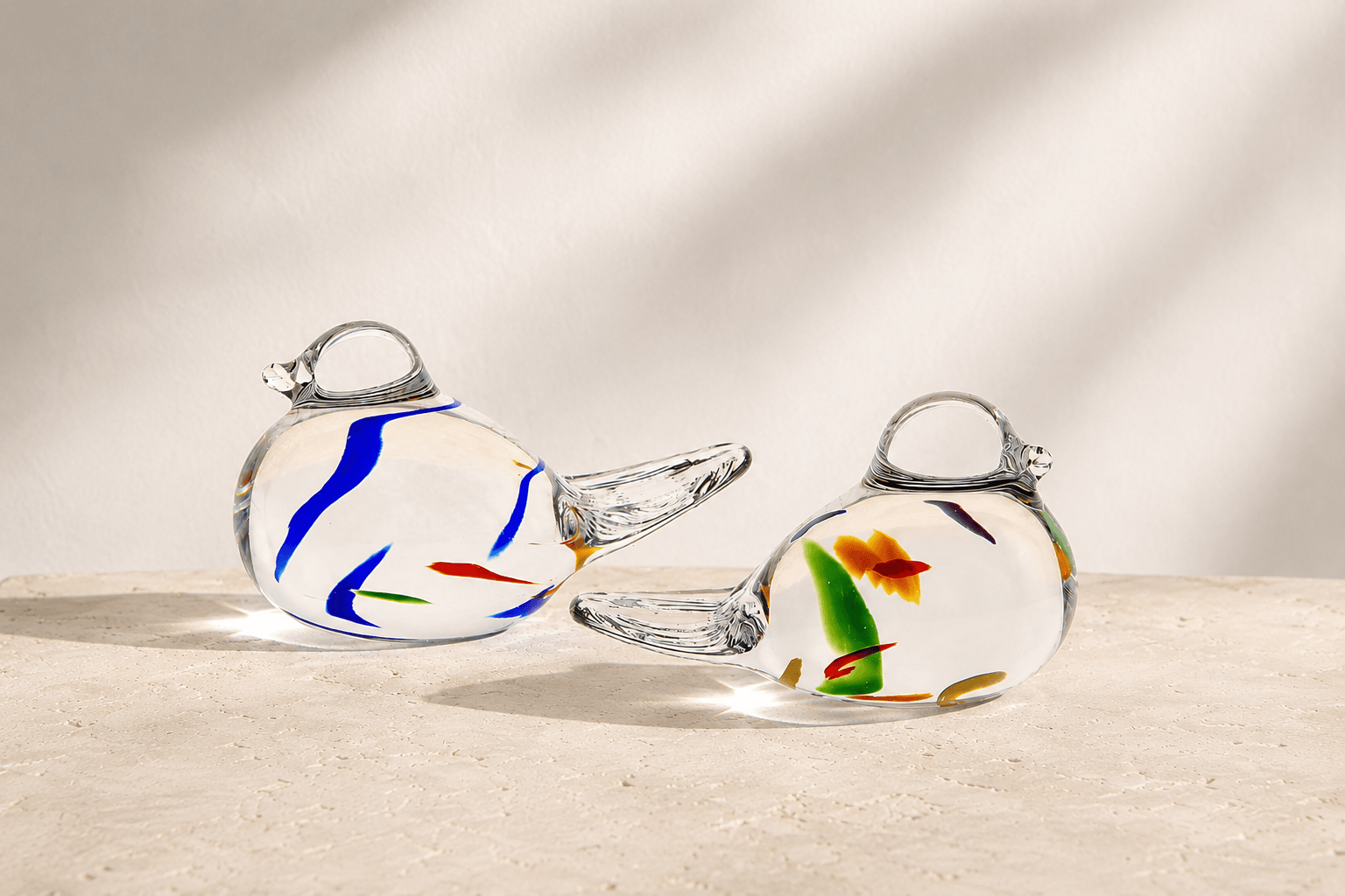 The Irish Handmade Glass Company Handmade Glass Ornament | Wildflower Love Bird