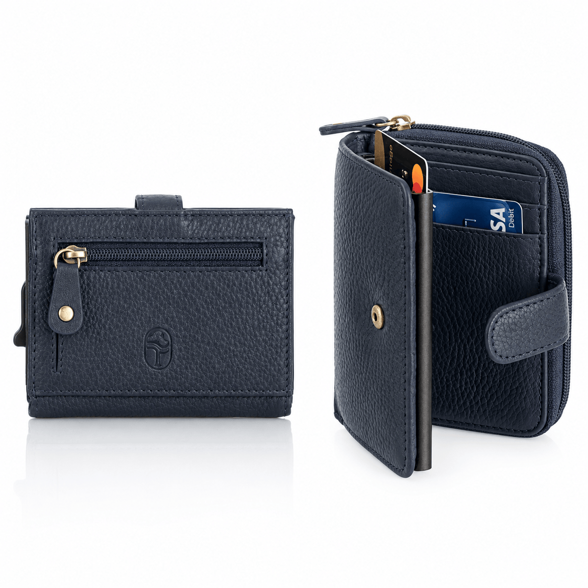 Tinnakeenly Leathers Wallets & Purses Leather Wallets | Navy Pop-Up Wallet