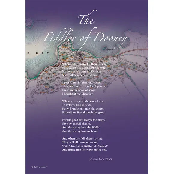W.B Yeats The Fiddler of Dooney | Printed Poem