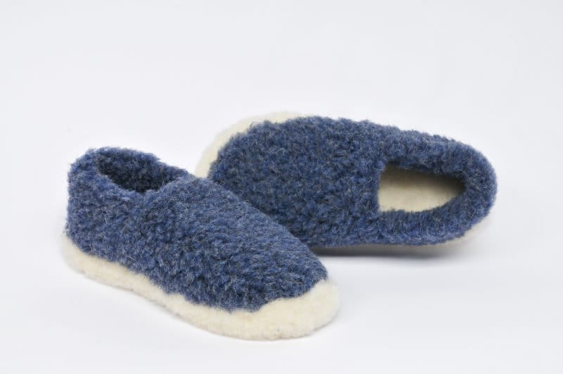 Yoko Wool Full Slippers | Dark Blue Wool