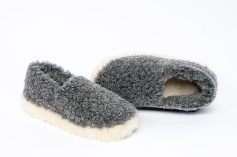 Yoko Wool Full Slippers | Graphite Wool