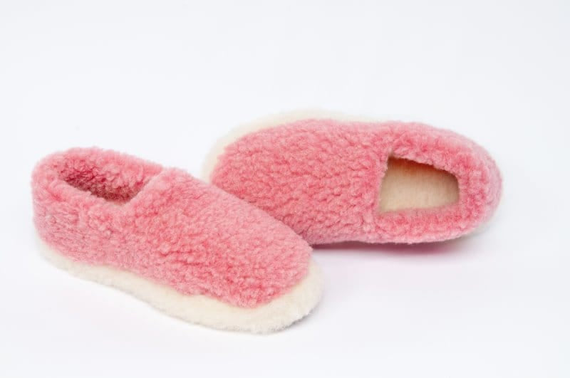 Yoko Wool Full Slippers | Pink Wool