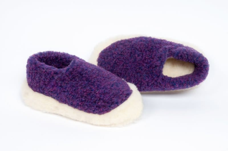 Yoko Wool Full Slippers | Violet Wool